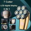 Head Shavers for Bald Men, 5 in 1 Electric Shaver For Men 7 Blade Beard Trimmer Clipper Men&'s Shaving Machine Barber With LED Display IPX6 Waterproof Razor (Color : 5 in 1) view 2