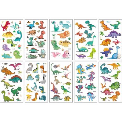 10 Sheets/Set Animal Dinosaur Watch Children's Tattoo Stickers Face Arm Body Waterproof Temporary Tattoo for Kids (style 2)