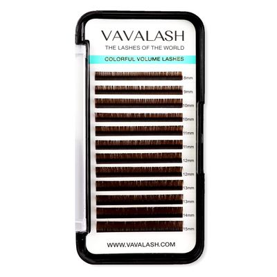 Colored Lash Extensions 0.07mm C Curl Brown Individual Volume Lashes Extensions 13-20 Mix Length Color Eyelash Extensions for Salon (Brown 0.07-C, 13-20mm)