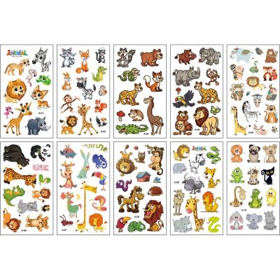 10 Sheets/Set Animal Dinosaur Watch Children's Tattoo Stickers Face Arm Body Waterproof Temporary Tattoo for Kids (style 1)