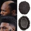 Afro Curl Toupee for Black Men Hair Pieces Full French Lace African American Human Hair Systems Natural Hairline Hairpiece Replacement Kinky Curly Hair Unit for Black Men, 8''x10'' view 3