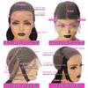 Body Wave Highlight Lace Front Wig Human Hair Ombre Loose Pre Plucked Glueless Frontal Wigs 360 Lace wig 18 Inch 150 Density view 4