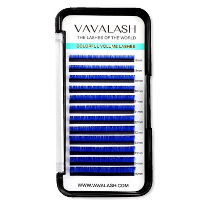 Colored Lash Extensions 0.07mm CC Curl Blue Individual Volume Lashes Extensions 8-15 Mix Length Color Eyelash Extensions for Salon (Blue 0.07-CC, 8-15mm)