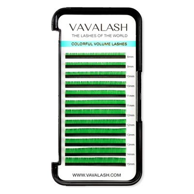 Colored Lash Extensions 0.07mm C Curl Green Individual Volume Lashes Extensions 13-20 Mix Length Color Eyelash Extensions for Salon (Green 0.07-C, 13-20mm)