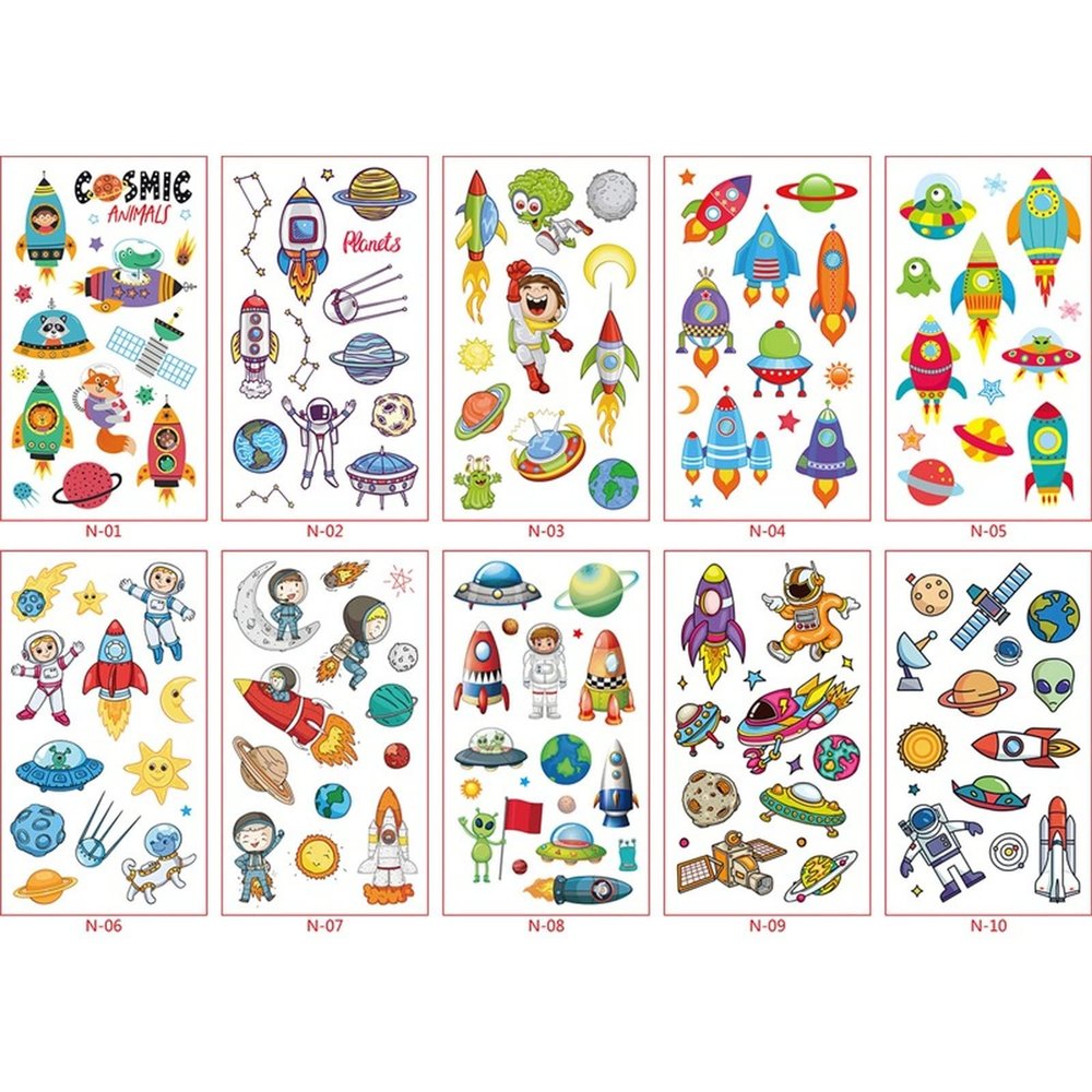 10 Sheets/Set Animal Dinosaur Watch Children's Tattoo Stickers Face Arm Body Waterproof Temporary Tattoo for Kids (style 12)