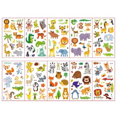 10 Sheets/Set Animal Dinosaur Watch Children's Tattoo Stickers Face Arm Body Waterproof Temporary Tattoo for Kids (style 17)
