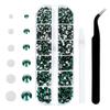 4240Pcs Flatback Green Rhinestones Glass Crystal Diamonds for Nail Art Face Makeup Sparkly Round with Tweezers and Picking Pen (SS6~SS20 Set) view 1