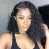 13X4 Deep Wave Short Bob Lace Front Human Hair Wig With Baby Hair 8-14 Inch Lace Wig For Women 13X4 Lace 10inch 180 Density view 1