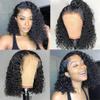 13X4 Deep Wave Short Bob Lace Front Human Hair Wig With Baby Hair 8-14 Inch Lace Wig For Women 13X4 Lace 10inch 180 Density view 3