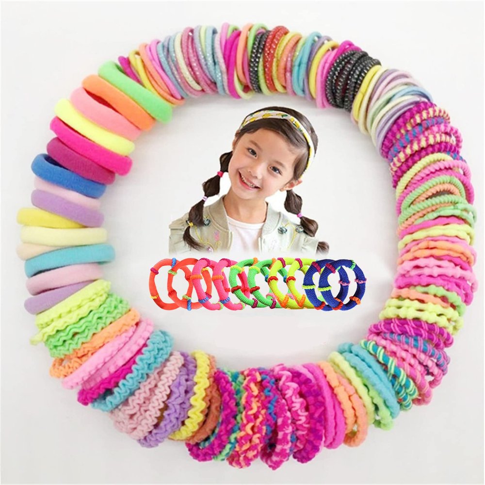 100pcs Girls Hair Band High Elastic Band Candy Color Hair Scrunchies Hair Accessories