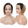 13X4 Lace Frontal Bob Wig Side Part Remy Human Hair Ombre Colors Transparent Front Lace Wigs T1B 350 150 density view 4