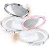 Cunhill 2 Pcs Loose Powder Container with Puff 0.17/0.7 oz Reusable Plastic Portable DIY Makeup Empty Powder Case with Mirror and Net Sifter(Pink, Silver) view 1