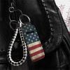 Xoenoiee Personalized Chapstick Holder Keychain Lip Gloss Lip Balm Holder Lipstick Carrier Lippy Clip Insulated Neoprene, 10 Pack, Retro American Flag view 3