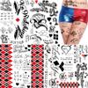 TASROI 5 Sheets HQ Joker Tattoo Stickers For Women Men Adults, Halloween Temporary Tattoos Face Makeup Kit Set, Zombie Halloween Costume ave Party Accessories, Prison Prisoner Inmate Fake Tattoos view 1