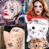 TASROI 5 Sheets HQ Joker Tattoo Stickers For Women Men Adults, Halloween Temporary Tattoos Face Makeup Kit Set, Zombie Halloween Costume ave Party Accessories, Prison Prisoner Inmate Fake Tattoos view 3