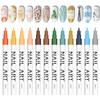 12 Color 3D Nail Art Pens Set, Kalolary Nail Point Graffiti Dotting Pen Drawing Painting Liner Brush for DIY Nail Art Beauty Adorn Manicure Tools view 1