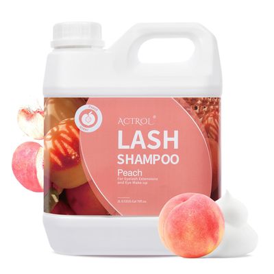 ACTROL Eyelash Extension Cleanser Peach 2L Natural Lash Extension Shampoo Professional Eyelid Foaming Cleanser Paraben & Sulfate Free Non-lrritating with Salon and Home Care