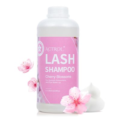 ACTROL Eyelash Extension Cleanser Cherry Blossom 1L Natural Lash Extension Shampoo Professional Eyelid Foaming Cleanser Paraben & Sulfate Free Non-lrritating with Salon and Home Care