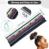 Dingion 9 Pieces Spiral Lock Hair Tie Long Dreadlock Accessory Iron Wire Embedded Bendable Ponytail Holders Colorful Dreadlock Tie for Women Men Thick Long Curly Hair, 9 Styles view 2