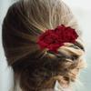 Uonlytech Black Hair Clips Bride Wedding Hair Comb, Rose Flower Hair Comb Floral Hair Clip Bridal Headpiece Floral Hair Accessories for Women Girls Bride, Wine Red Womens Hair Clips view 4