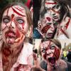 VANTATY 215+ PCS 30 Sheets 3D Fake Scars Tattoo Temporary Halloween Makeup Kit, Fake Stitches Tattoos Cut Scary Face Wound Blood Chucky Scars Tatoos For Kids Women Men Boys Girls Zombie Sticker view 1