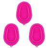 3 Pack Silicone Makeup Cleaning Brush Washing Pad Portable Foldable Makeup Brush Cleaning Bowl Organizer Travel(Rose red) view 1