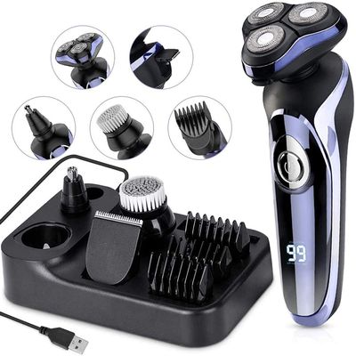 Electric Razor for Men, 4 in 1 Rotary Men Shaver Beard Trimmer, Electric Shaver Waterproof USB Fast Charging, Cordless Beard, Nose, Hair Trimmer, Men Electric Razor Best Gift for Dad, Boyfriend