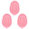 3 Pack Silicone Makeup Cleaning Brush Washing Pad Portable Foldable Makeup Brush Cleaning Bowl Organizer Travel(Pink) view 1