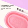 3 Pack Silicone Makeup Cleaning Brush Washing Pad Portable Foldable Makeup Brush Cleaning Bowl Organizer Travel(Pink) view 3