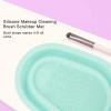 3 Pack Silicone Makeup Cleaning Brush Washing Pad Portable Foldable Makeup Brush Cleaning Bowl Organizer Travel(Green) view 3