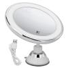 10 Times Suction Cup Makeup Mirror, Magnifying Makeup Mirror with 3 Kinds of Light Color Battery Makeup Lens Magnification with Suction Cup Makeup for Home and Travel view 1