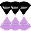 BLAAROOM 6 Pieces Powder Puff Face Makeup Velour Soft Triangle Powder Puffs - for Loose Powder Mineral Powder Body Powder Wet Dry Cosmetic Foundation Sponge Makeup Tool - Black & Purple view 1