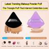 BLAAROOM 6 Pieces Powder Puff Face Makeup Velour Soft Triangle Powder Puffs - for Loose Powder Mineral Powder Body Powder Wet Dry Cosmetic Foundation Sponge Makeup Tool - Black & Purple view 2