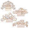 Uonlytech Hairpin Comb Rhinestone Bridal Side Combs Pearl Hair Pins Rhinestone and Pearls Design view 1