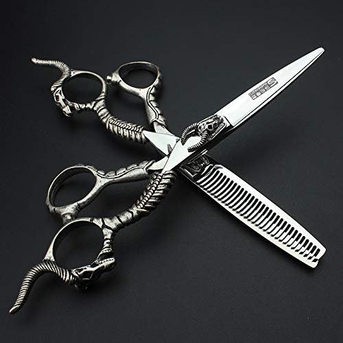 Hair Cutting Scissors, 6inch Professional Japan 440c Steel Upscale High Hardness Salon Styling Scissors Hairdresser Hairdressing Scissors Tool Set (Color : Pharaoh set)