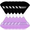 BLAAROOM 12 Pieces Velour Pure Cotton Powder Puff Face Makeup Triangle Powder Puffs for Loose Powder Wet Dry Cosmetic Foundation Beauty Sponge Makeup Tools -Black & Purple view 1