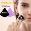BLAAROOM 12 Pieces Velour Pure Cotton Powder Puff Face Makeup Triangle Powder Puffs for Loose Powder Wet Dry Cosmetic Foundation Beauty Sponge Makeup Tools -Black & Purple view 3
