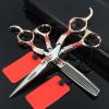 Hair Cutting Scissors, 6inch Professional Japan 440c Steel Upscale High Hardness Salon Styling Scissors Hairdresser Hairdressing Scissors Tool Set (Color : Sunflower set) view 1