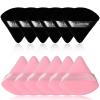 BLAAROOM 12 Pieces Velour Pure Cotton Powder Puff Face Makeup Triangle Powder Puffs for Loose Powder Wet Dry Cosmetic Foundation Beauty Sponge Makeup Tools -Black & Pink view 1
