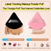 BLAAROOM 12 Pieces Velour Pure Cotton Powder Puff Face Makeup Triangle Powder Puffs for Loose Powder Wet Dry Cosmetic Foundation Beauty Sponge Makeup Tools -Black & Pink view 4
