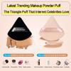 BLAAROOM 12 Pieces Velour Pure Cotton Powder Puff Face Makeup Triangle Powder Puffs for Loose Powder Wet Dry Cosmetic Foundation Beauty Sponge Makeup Tools -Black & Nude view 2