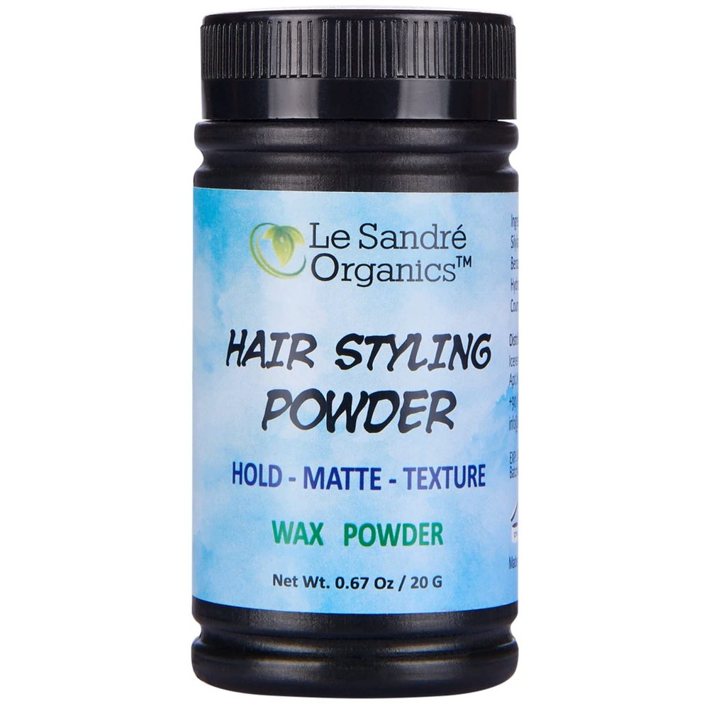 Le Sandre Organics Hair Styling Powder  Volumizing  Non Greasy and Sticky  Matte Finish 0.67 Oz (20 g)