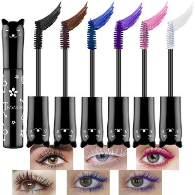 6 Pcs Rainbow Color Fiber Mascara Set - Long Lasting, Thick, No Clumping, Hypoallergenic Colored Makeup