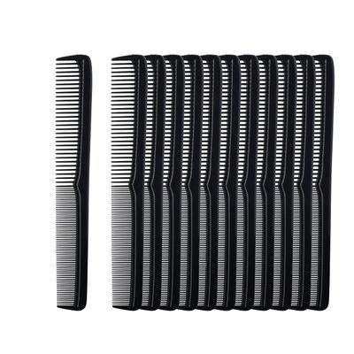 Mars Wellness 7" Hair Styling Comb (Bulk Pack of 24) - Plastic for Men & Women - Black Set - Heat Resistant for All Hair Types - for Salon, Barbershops, Home - Made in USA