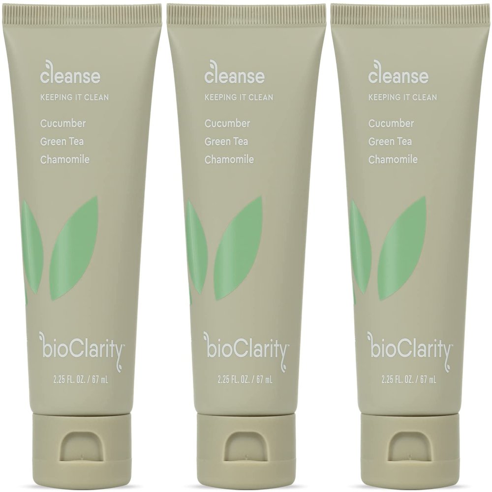 BioClarity Face Cleanser | 100% Vegan, Gentle Wash with Cucumber, Green Tea, and Chamomile, for Sensitive Oily Skin. Natural Ingredients (4 Fl Oz (Pack Of 3))
