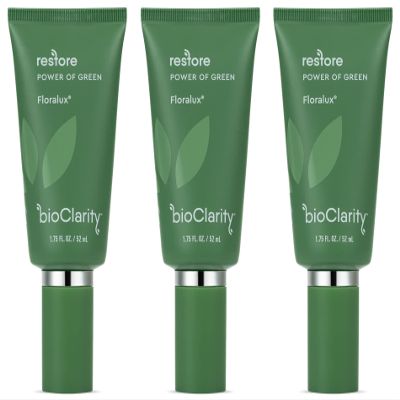 BioClarity Restore, Gel-Based Serum | 100% Vegan, Clean Ingredients | Contains Floralux Naturally made from Chlorophyll | 1.75 Fl Oz - 3 Pack
