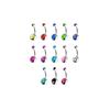 Mega Belly Button Piercing Kit 39 pc 14G Body Piercing Needles and Disposable Piercing forceps Clamps Set for Surgical Stainless Steel Belly Button Ring Navel Piercing 2 jewels view 2
