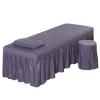 AYHOME Massage Table Sheet Sets,Bed Skirt Valance Sheet with Face Breath,Solid Color Salon Spa Massage Bed Cover Pillow Case Stool Cover view 1