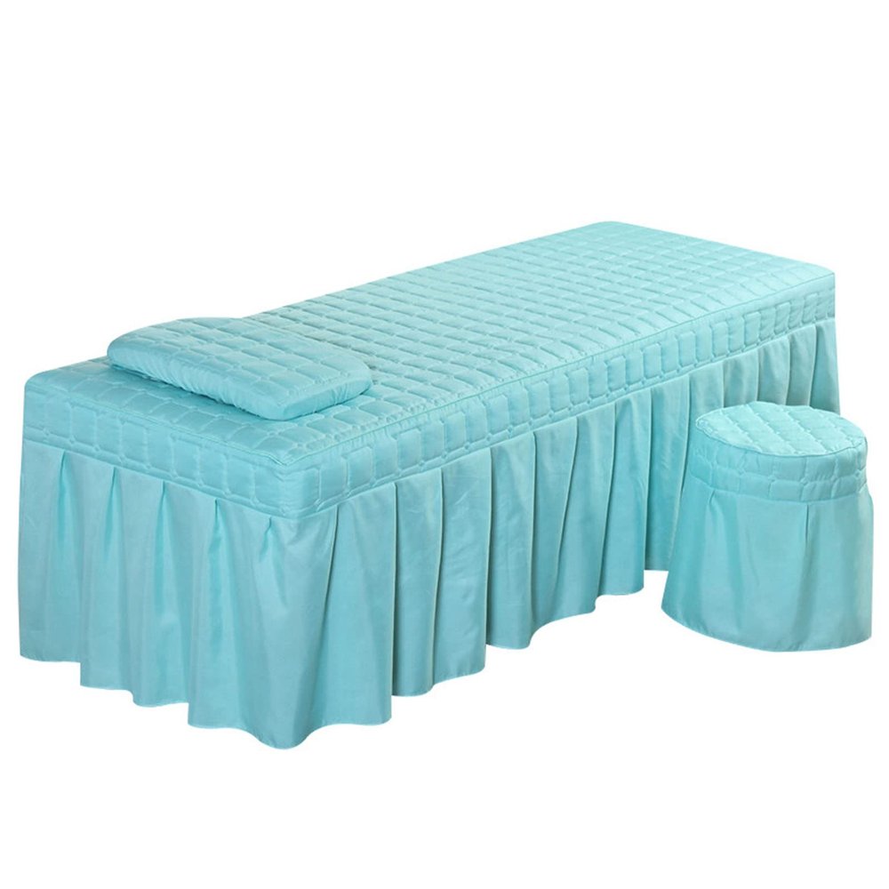 AYHOME Massage Table Sheet Sets,Bed Skirt Valance Sheet with Face Breath,Solid Color Salon Spa Massage Bed Cover Pillow Case Stool Cover