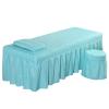 AYHOME Massage Table Sheet Sets,Bed Skirt Valance Sheet with Face Breath,Solid Color Salon Spa Massage Bed Cover Pillow Case Stool Cover view 1